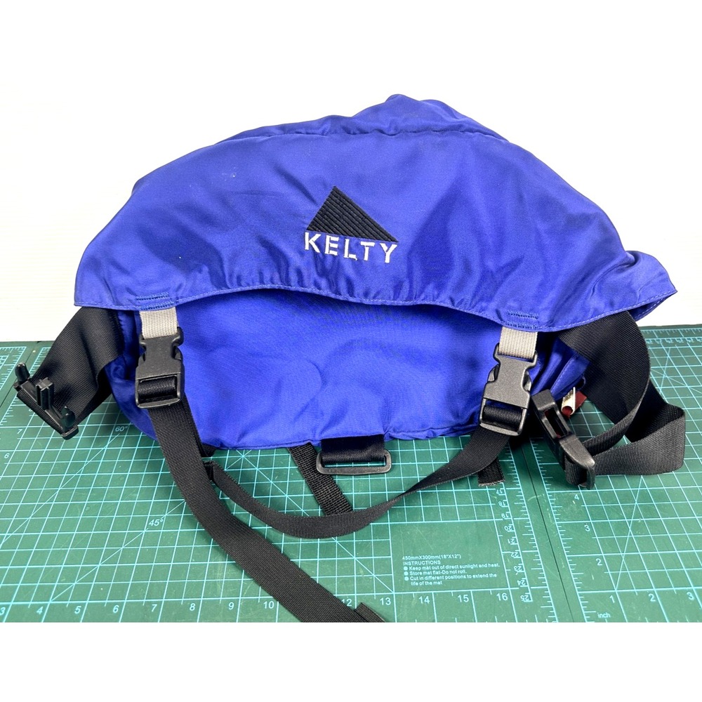 VTG Kelty Blue Nylon Waist Pack Hiking Lumbar Fanny Pack Travel Belt Bag